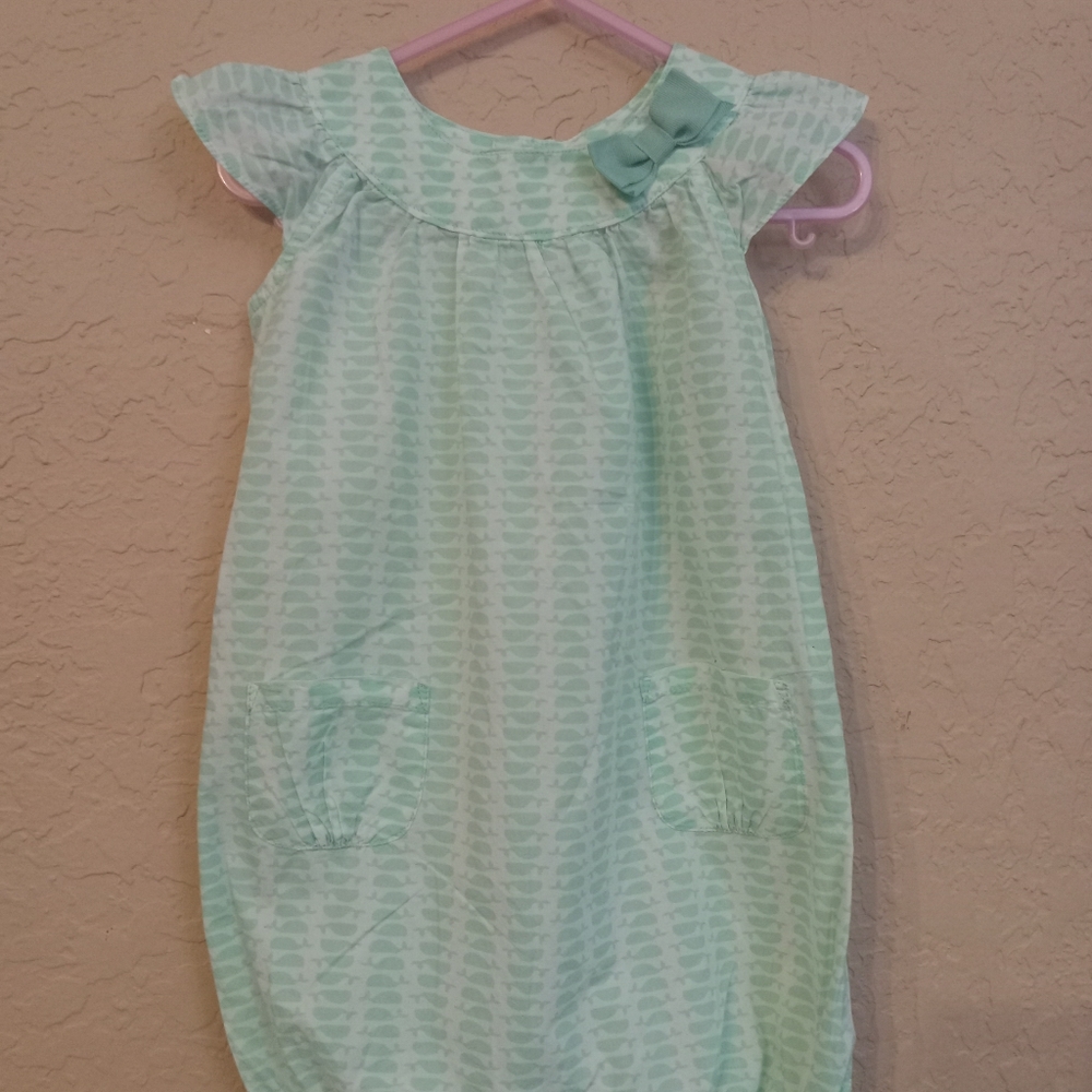 Carter's girl Whale Romper White and light  Aquamarine size 24 months